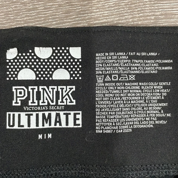Victoria’s Secret PINK Ultimate Zip Ankle Black Leggings M - Picture 10 of 15